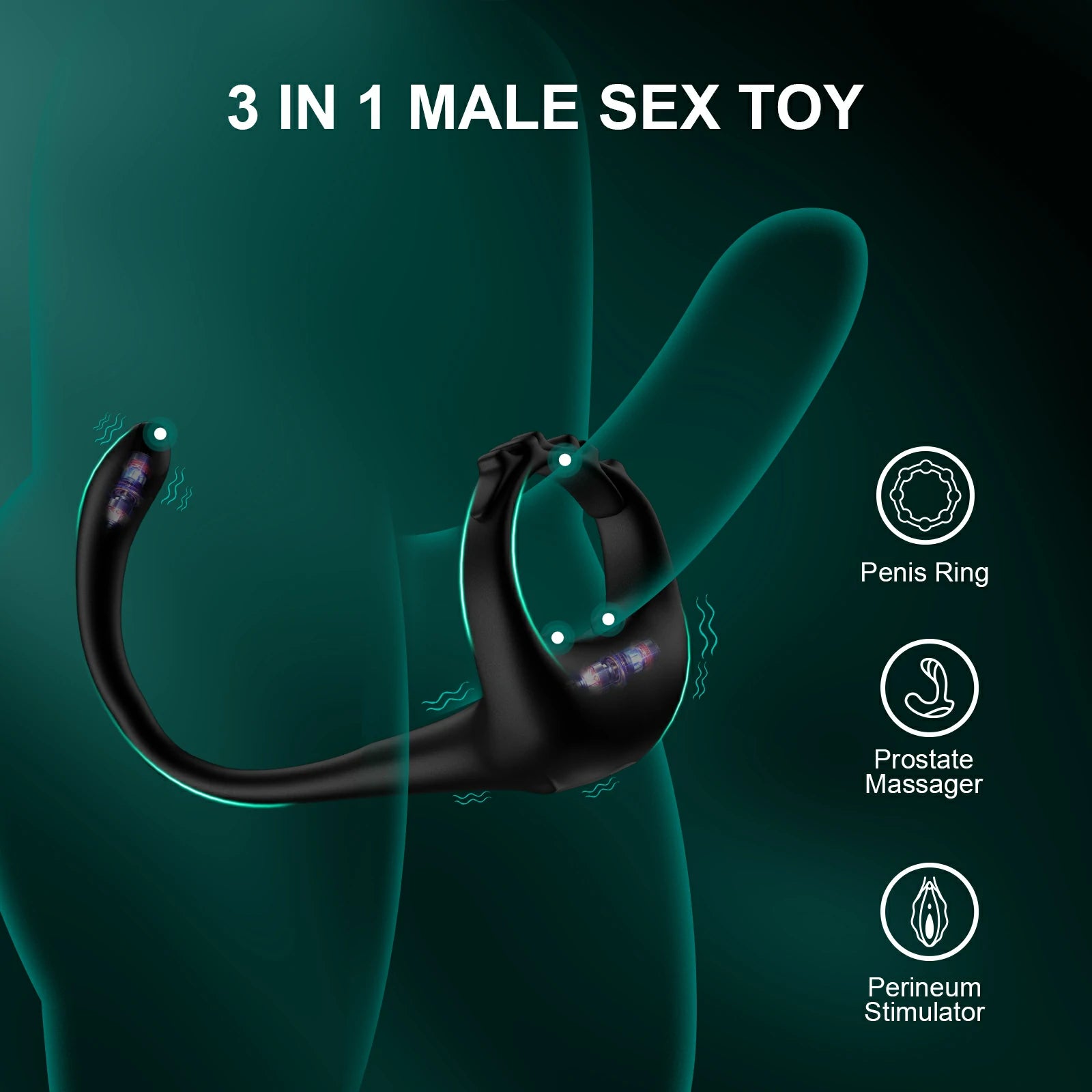 Remote Control Cock Ring Quiet Vibration Soft Skin Feel MT-PR4