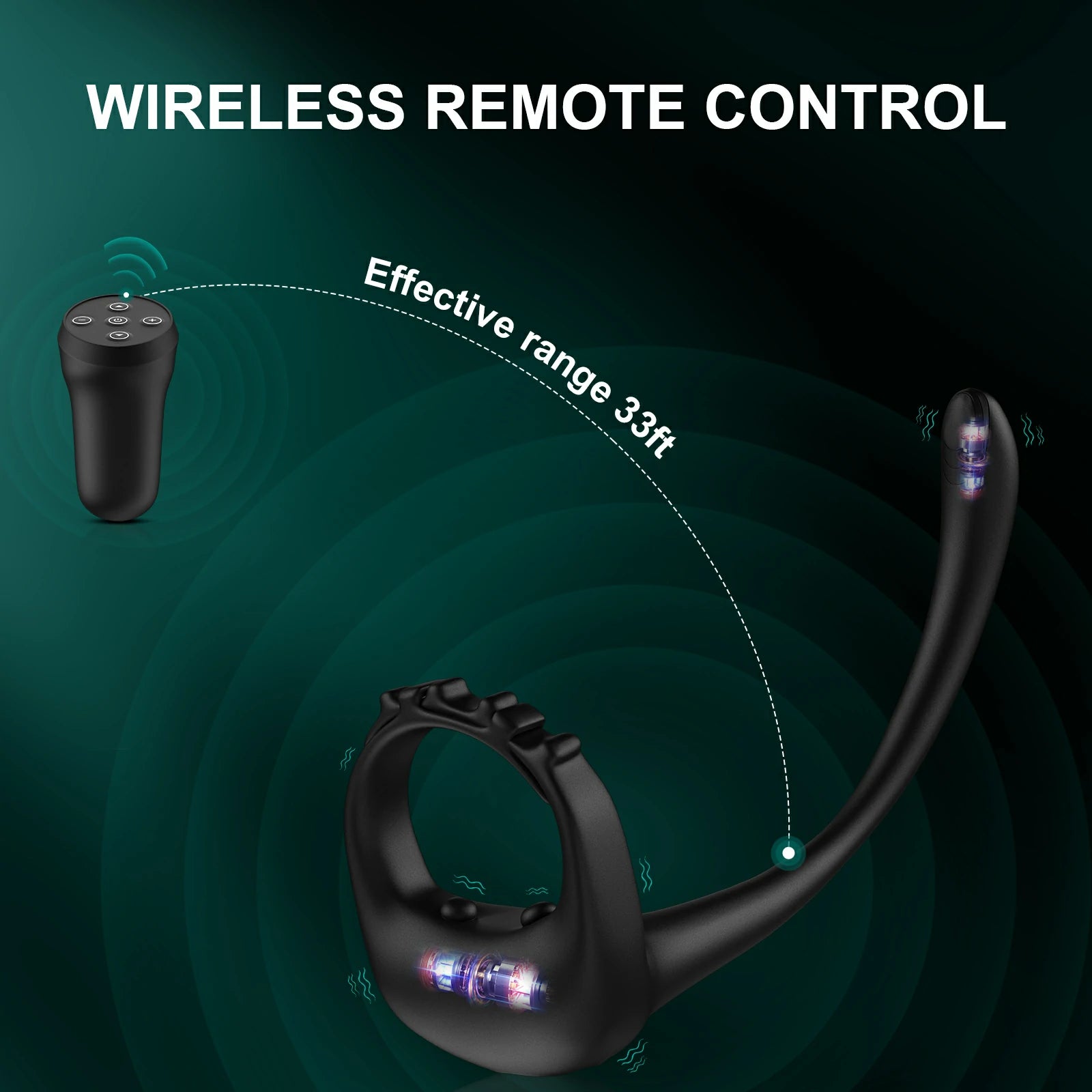 Remote Control Cock Ring Quiet Vibration Soft Skin Feel MT-PR4