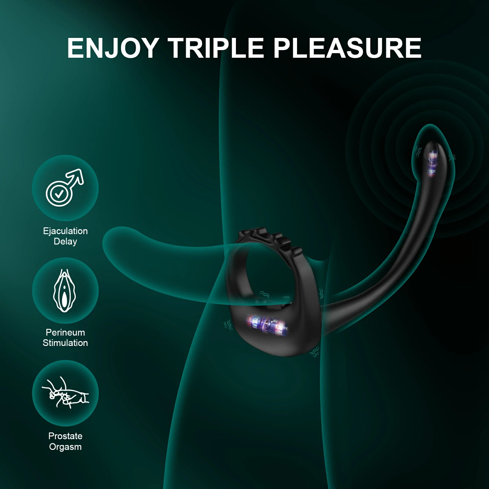 Remote Control Cock Ring Quiet Vibration Soft Skin Feel MT-PR4