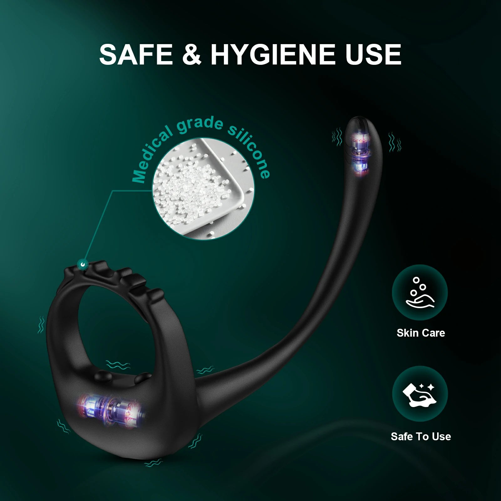 Remote Control Cock Ring Quiet Vibration Soft Skin Feel MT-PR4