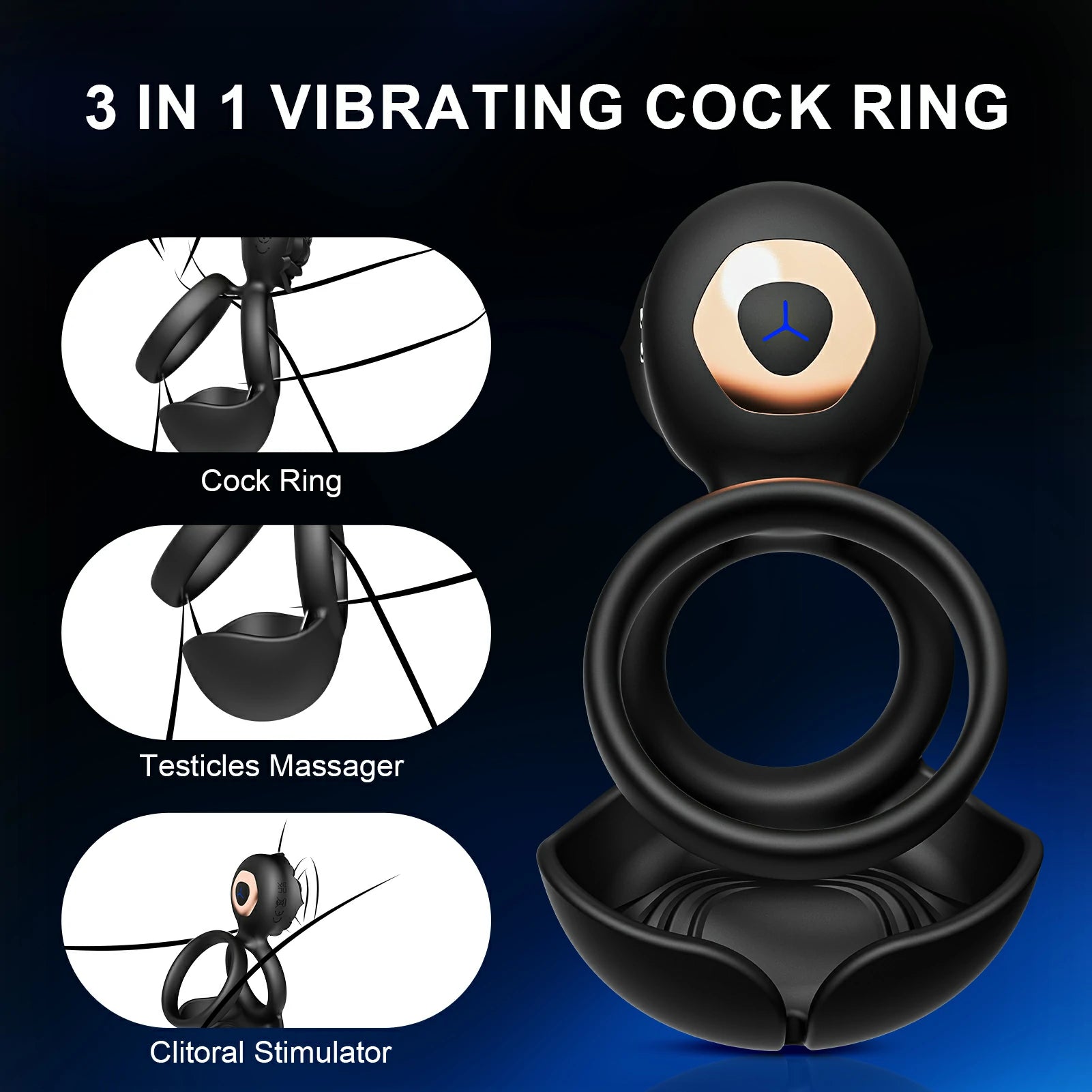 Remote Control Cock Ring Quiet Vibration Soft Skin Feel MT-PR5