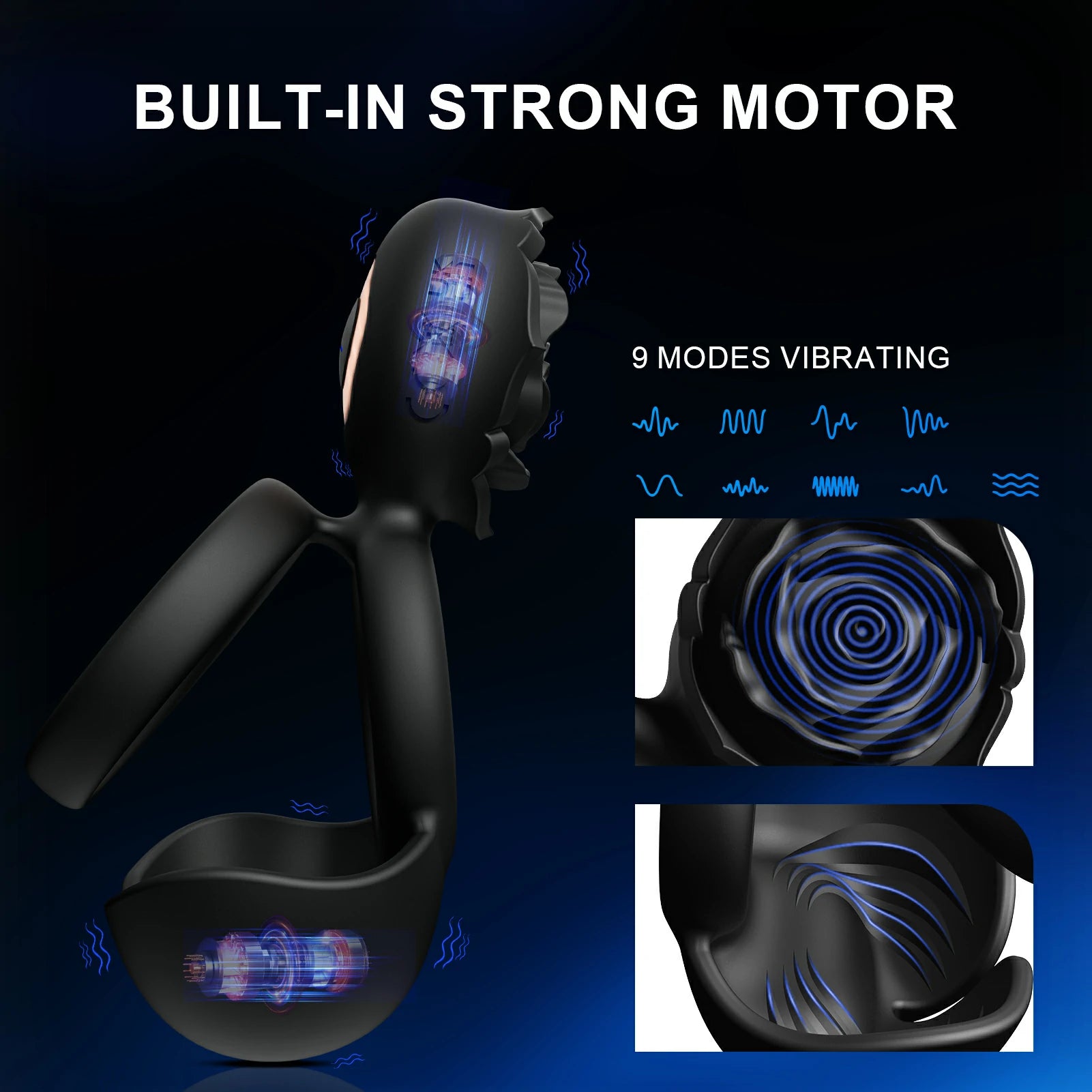 Remote Control Cock Ring Quiet Vibration Soft Skin Feel MT-PR5