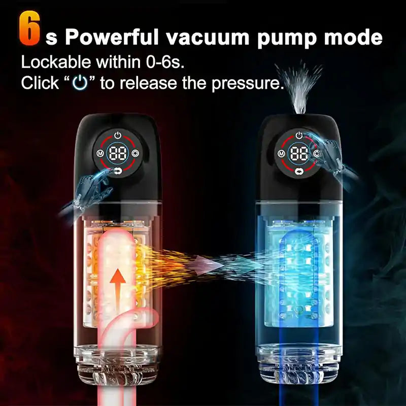 Automatic Male Masturbator with 7 Suction Modes 7 Rotation LCD Display