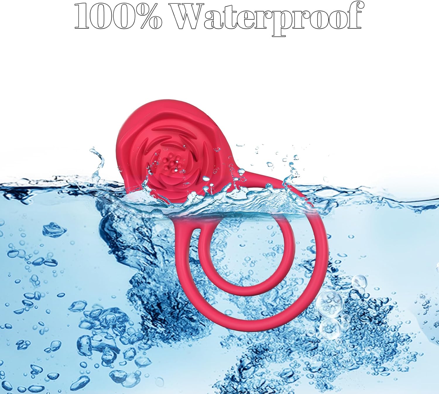 PR13: Vibrating Penis Ring with Rose-Shaped Clitoral Stimulator — 7 Vibration Modes