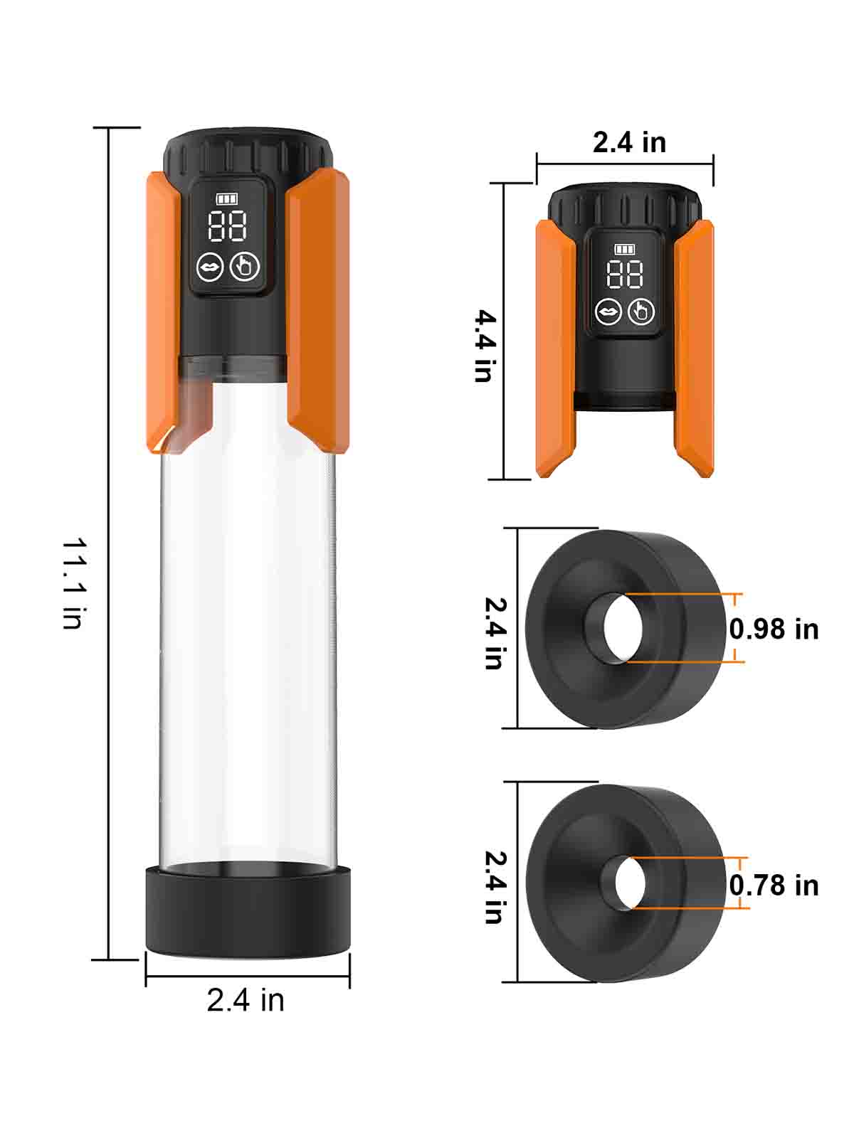 XP1 Electric Waterproof Penis Pump with 5 Suction Levels for Size Growth and Hot Cold Water Training