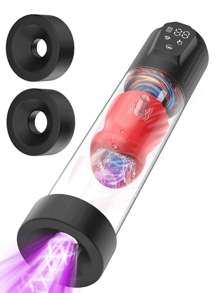 XP4 plus Best Cock Pump with Vibration Suction Water Pressure Dual Sleeves and LED Touch Control