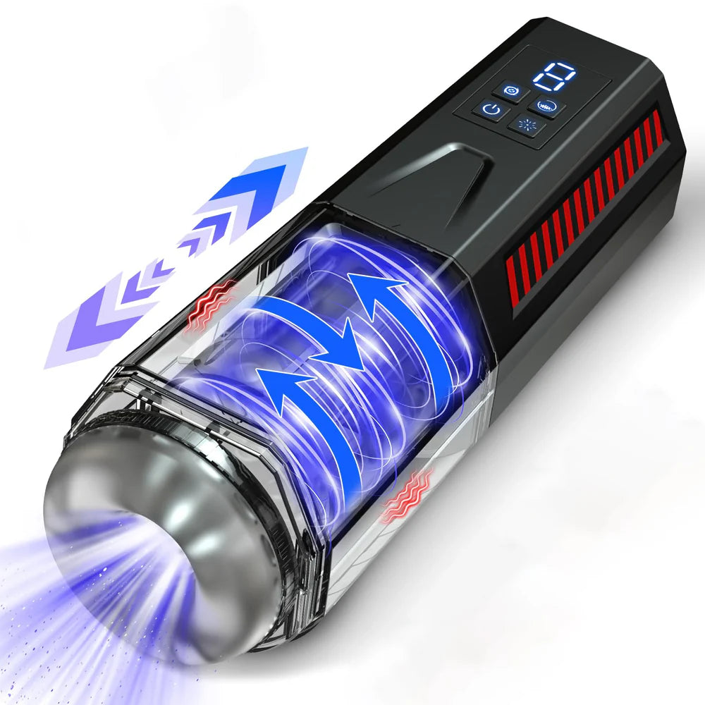 XR6 Blowjob Machine 7 Thrusting Rotating Vibrating 100% Waterproof with LCD Screen