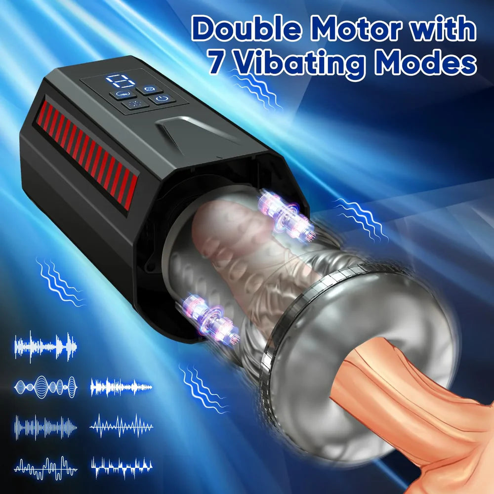 XR6 Blowjob Machine 7 Thrusting Rotating Vibrating 100% Waterproof with LCD Screen