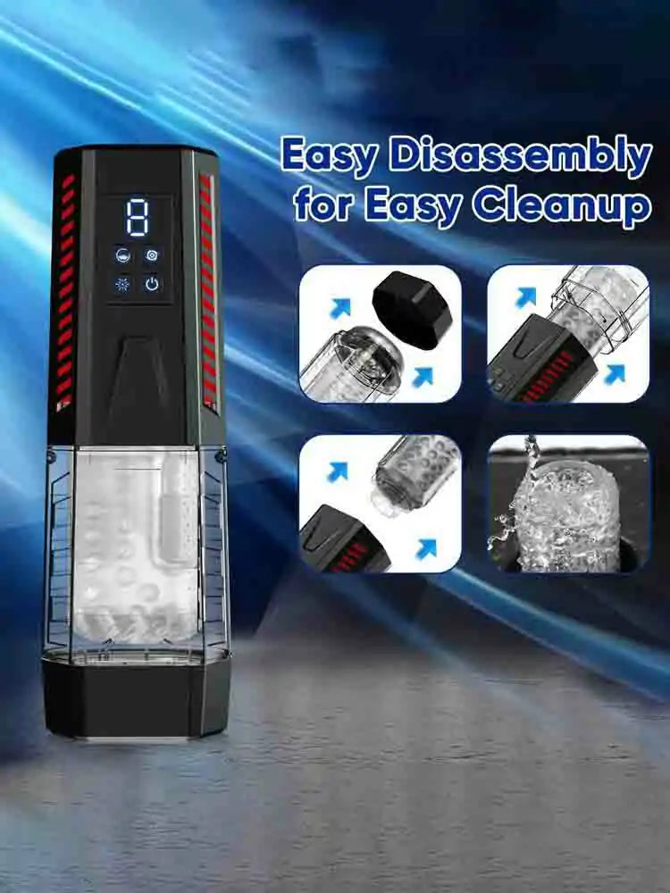 XR6 Blowjob Machine 7 Thrusting Rotating Vibrating 100% Waterproof with LCD Screen