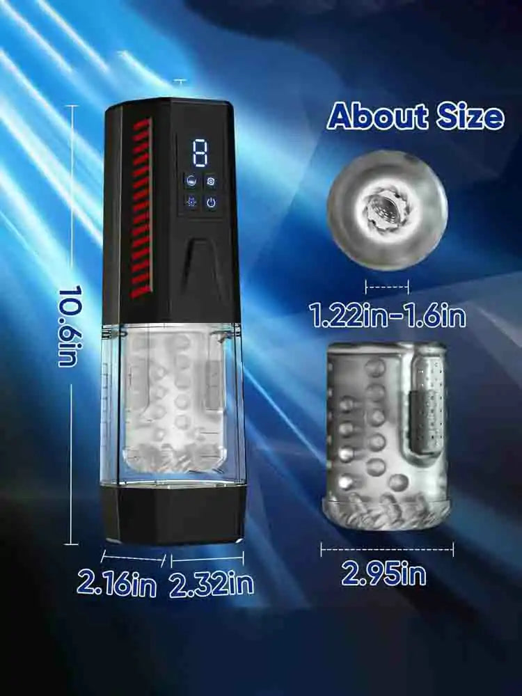 XR6 Blowjob Machine 7 Thrusting Rotating Vibrating 100% Waterproof with LCD Screen