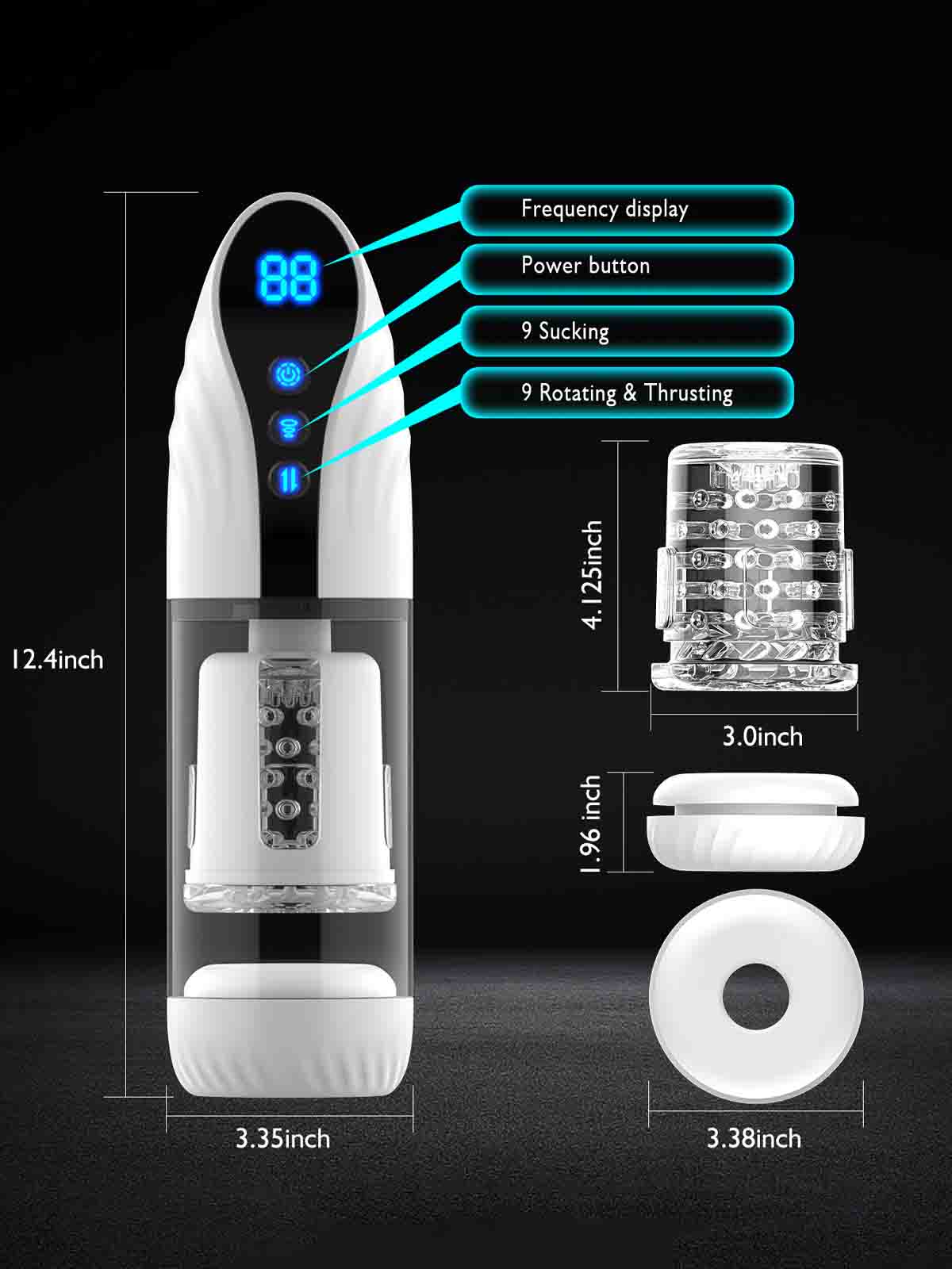 Automatic Stroker 9 Sucking Rotating Thrust Deep Insertion Transparent Body