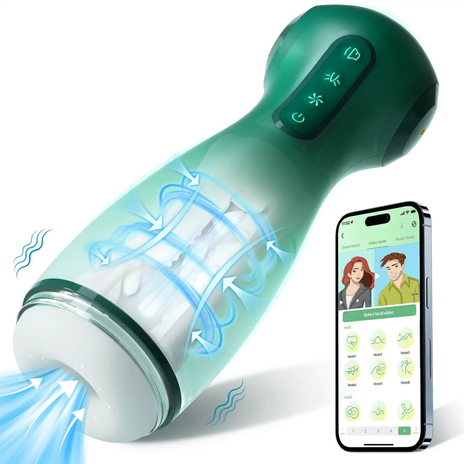 XS7 Automatic Masturbator with 6 Vibration Suction & Moan Modes
