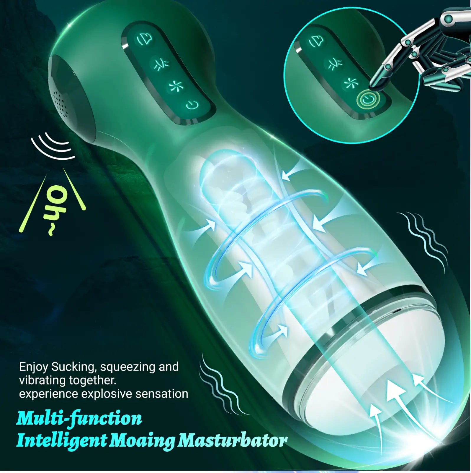 XS7 Automatic Masturbator with 6 Vibration Suction & Moan Modes
