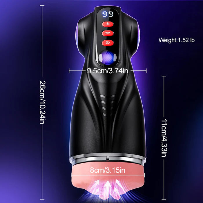 XV11: 3 in 1 Oral Sex Toy with 9 Vibration 9 Suction Modes App-Controll Men Masterbation Cup