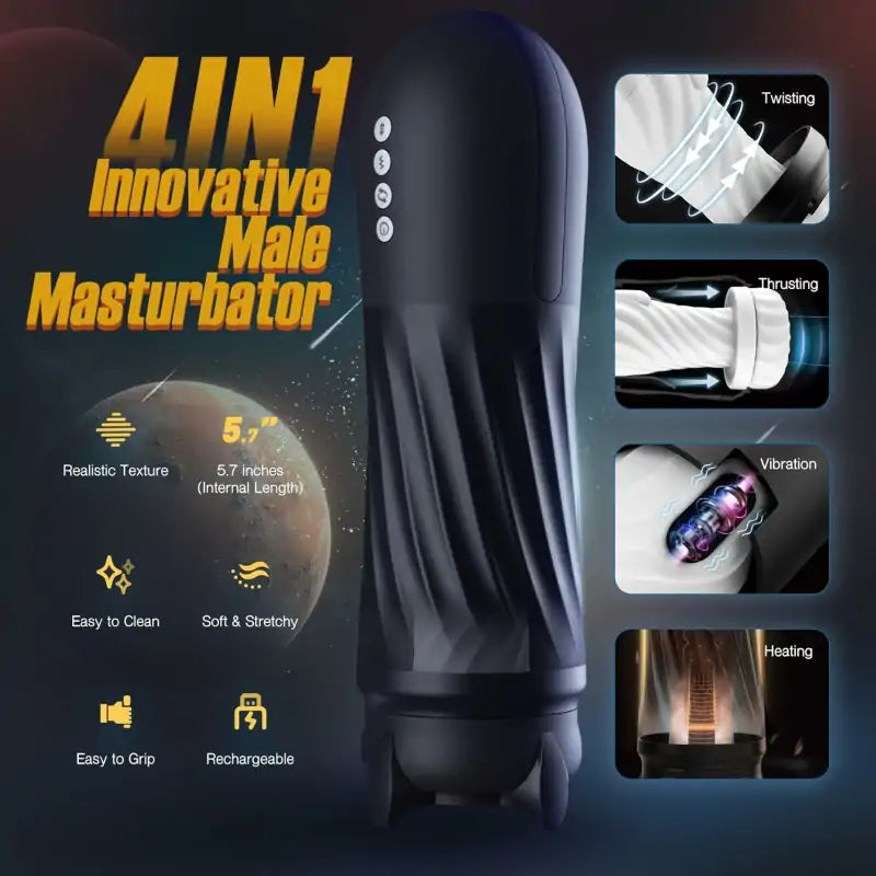 Xt3 Up To 500 Times/Mins Quiet Thrusting Masturbator For Men
