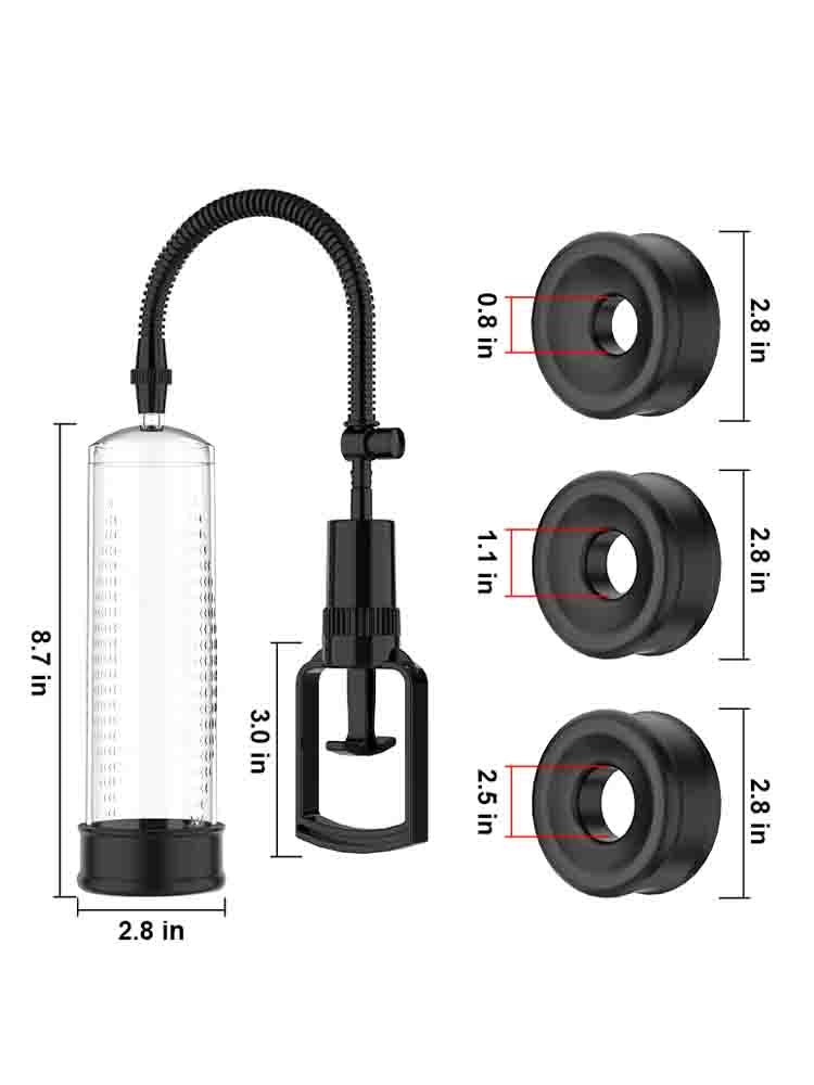 XP3 Manual Air Vacuum Penis Pump with Deep Insertion and Precision Scale for Natural Erection Training
