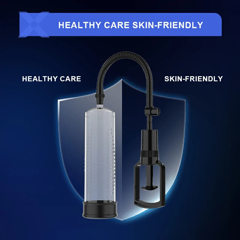 XP3 Manual Air Vacuum Penis Pump with Deep Insertion and Precision Scale for Natural Erection Training