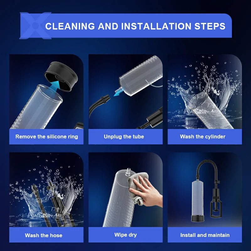 XP3 Manual Air Vacuum Penis Pump with Deep Insertion and Precision Scale for Natural Erection Training