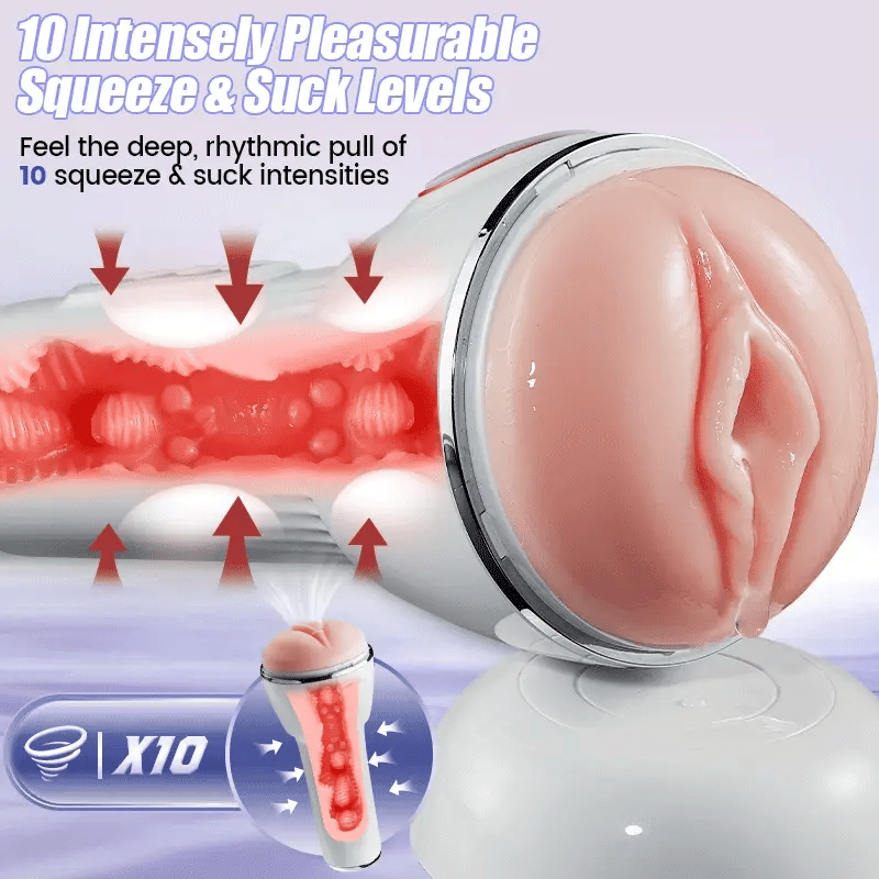 XS4 Best Automatic Stroker 10 Squeezing &Sucking and 11 Vibrating