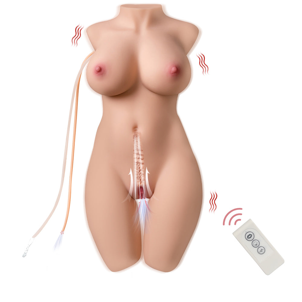 Alethea 20.28lb Life Size Torso Sex Doll With 5 Vibrating & Sucking