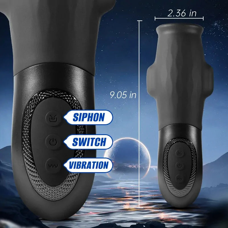 XS3: Small Penis Masturbator with 5 Suction & 9 Vibration Modes, Snug Narrow Canal