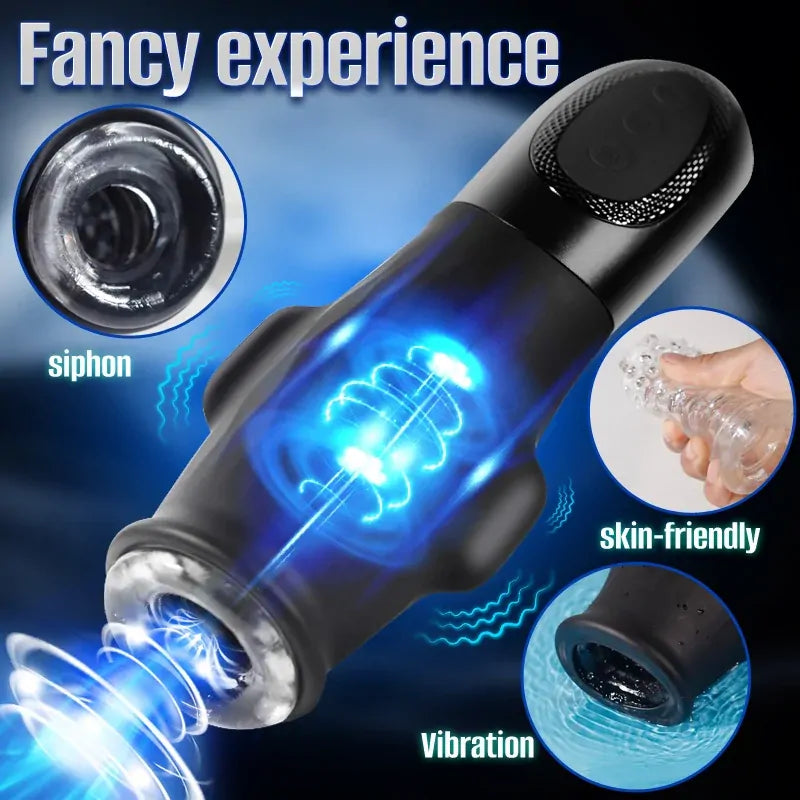XS3: Small Penis Masturbator with 5 Suction & 9 Vibration Modes, Snug Narrow Canal