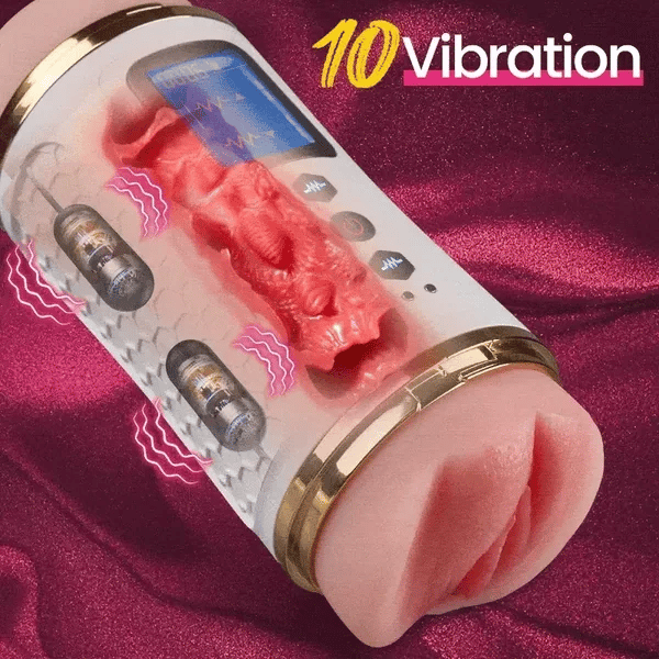 XV12: Through-Hole Gay Masturbator with 10 Vibration Modes and IPX7 Waterproofing