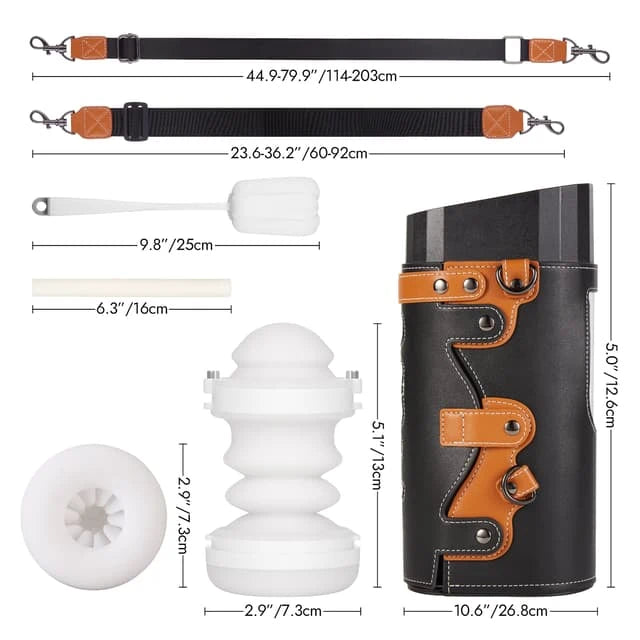 XT2-Pro: Wearable Hands-Free Thrusting Stroker with Leather Harness & 10 Modes