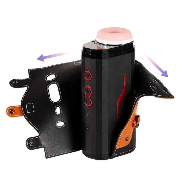 XT2-Pro: Wearable Hands-Free Thrusting Stroker with Leather Harness & 10 Modes