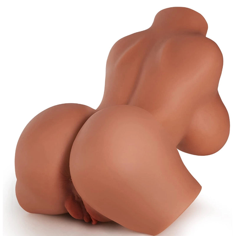 Audrey 5.9LB Brown Skin Torso Sex Toy with Big Breasts and Dual Tight Channels