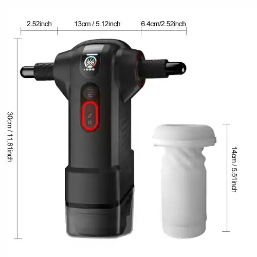 Dual Handle Controlled Thrusting Masturbator With Adjustable Channel Port