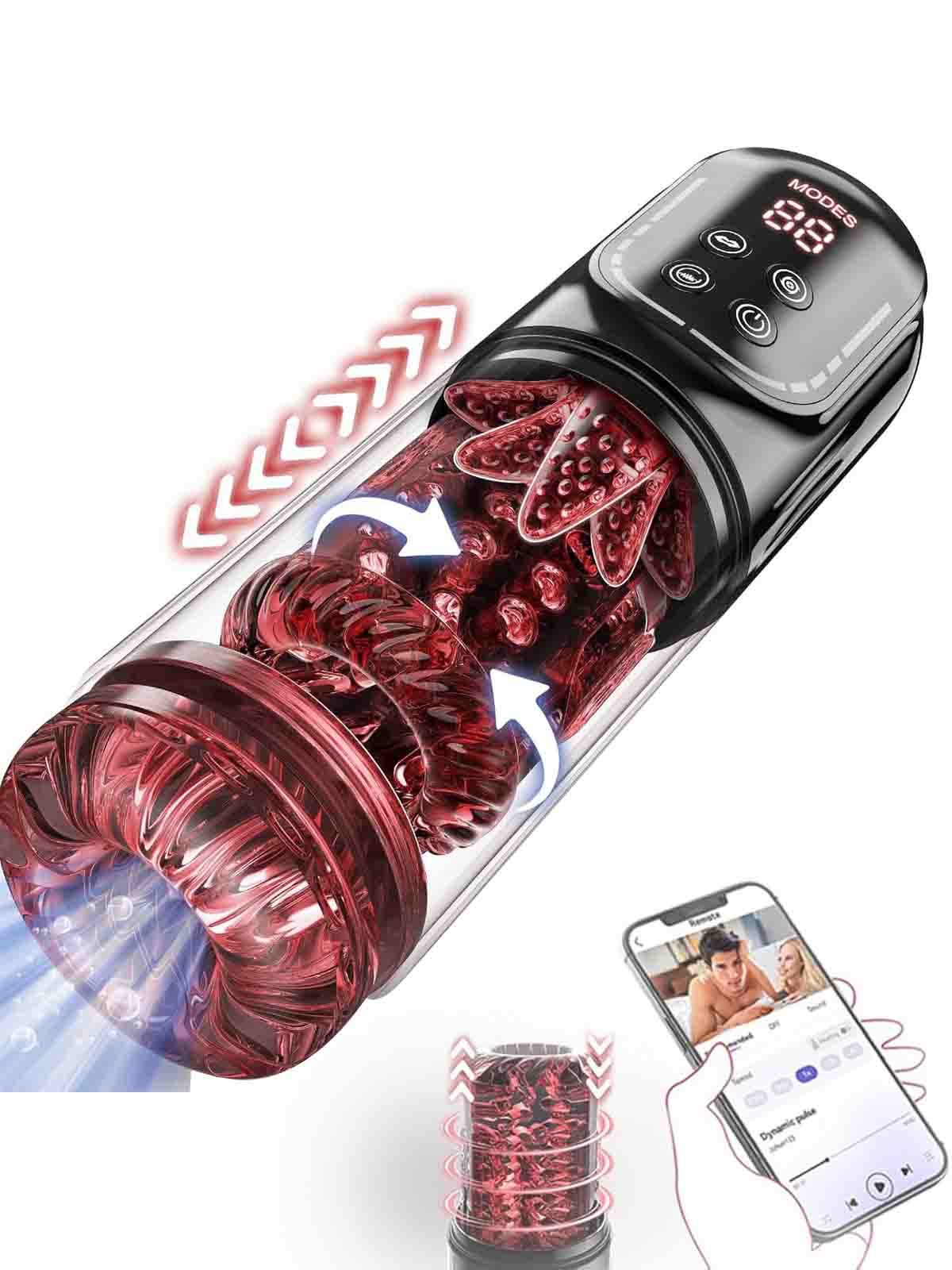Automatic Male Masturbator 7 Modes APP Control LCD Display Vacuum Pump and Enlarger