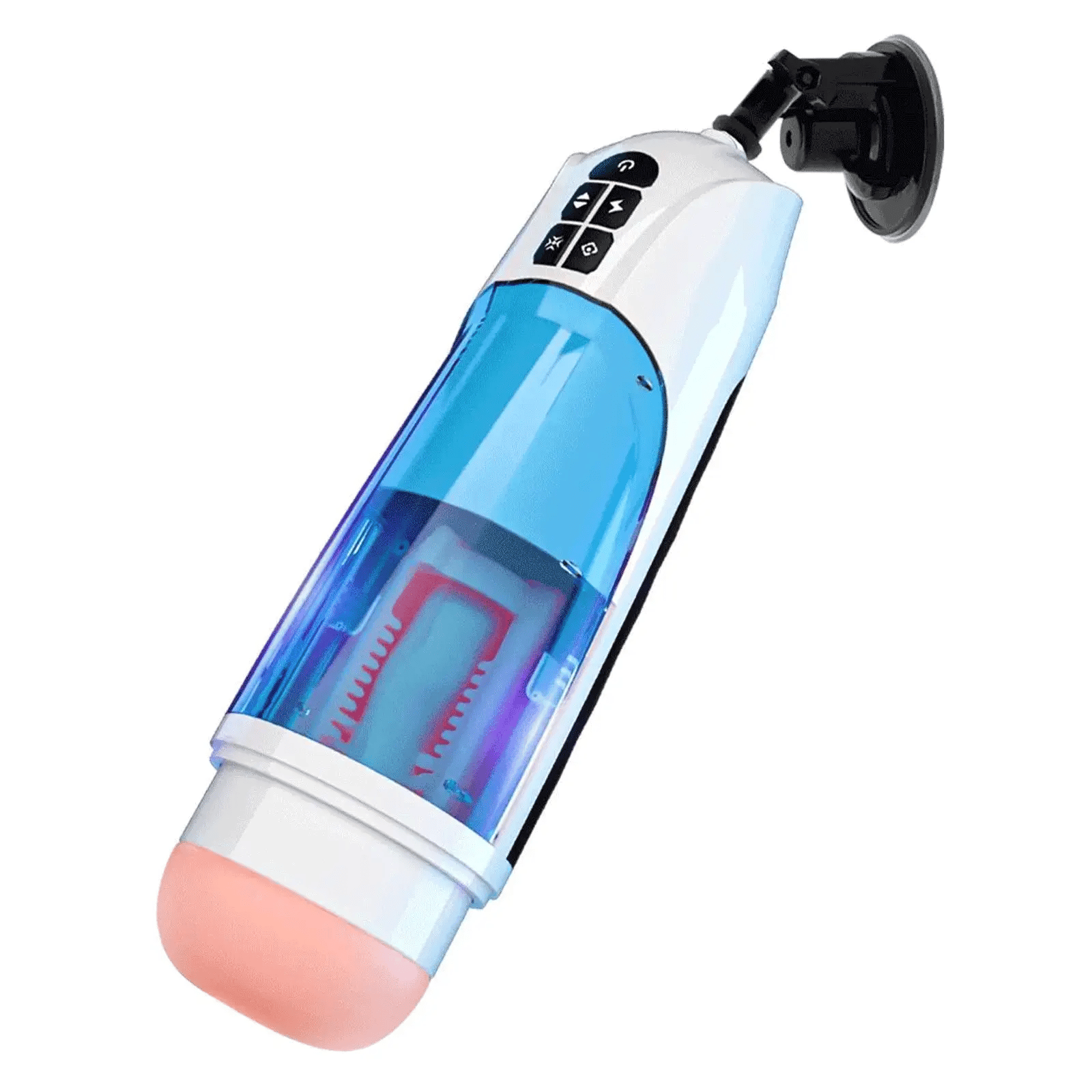 Large size 6-in-1 High-Suction Male Stroker with Warming Base & Adjustable Mount
