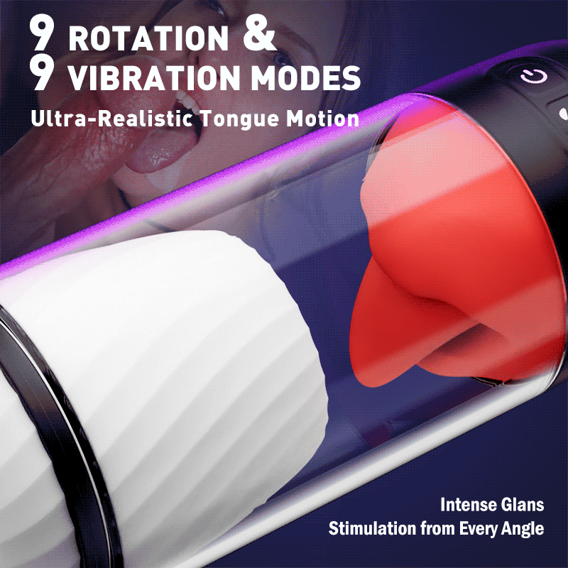 XR10 APP Controlled Shower Stroker With 9 Vibration And Tongue Licking Modes Waterproof