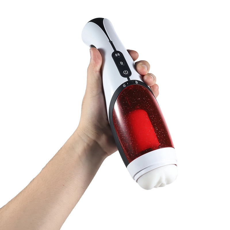 Automatic 4 Telescopic Realistic Channel Masturbation Cup For Small Penis(Red)