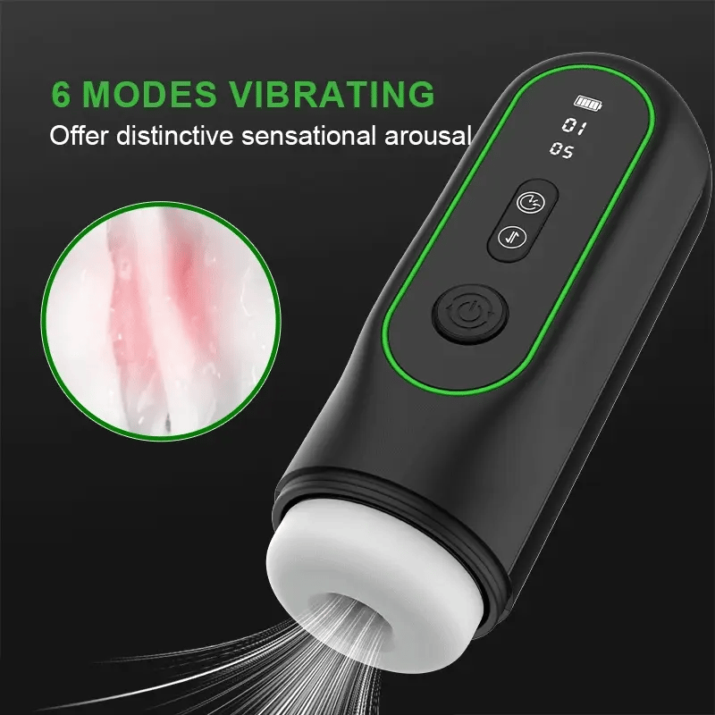 6 In 1 Male Masturbator 4 Sucking 15 Thrusting 6 Vibrating Heating Voice