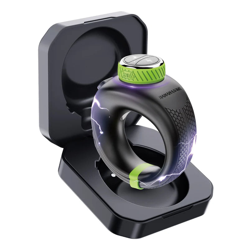 App-Controlled Electro-Stim Vibrating Penis Ring with Adjustable Fit