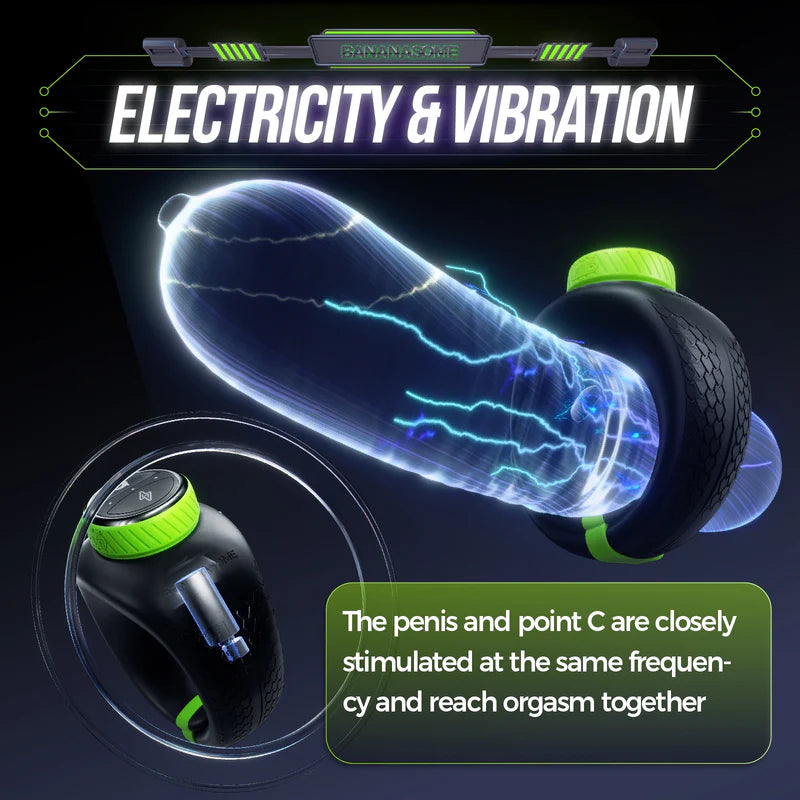 App-Controlled Electro-Stim Vibrating Penis Ring with Adjustable Fit