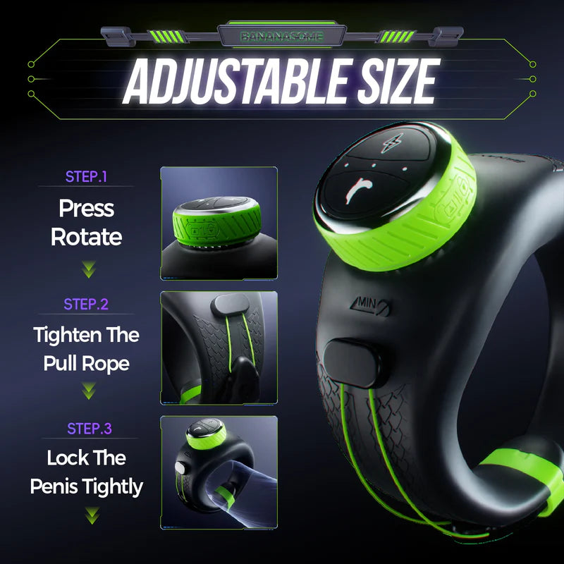 App-Controlled Electro-Stim Vibrating Penis Ring with Adjustable Fit