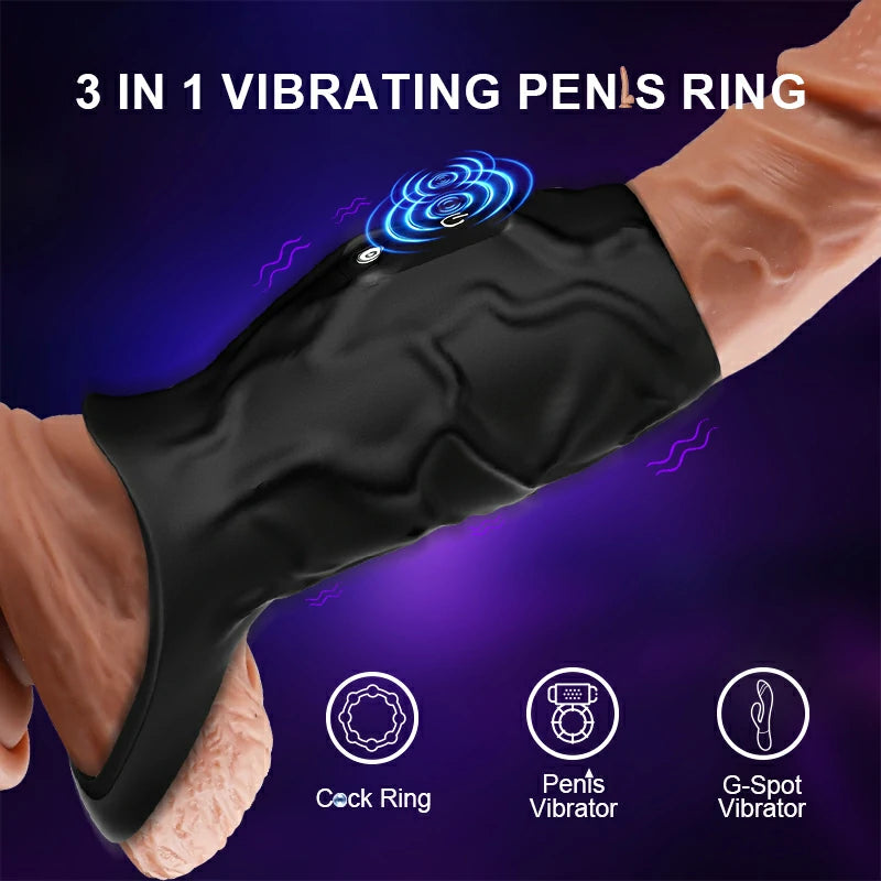 Cock Ring Velvet Touch Silicone Tight Fit Gentle Grip Vibrating Waterproof Intense Stimulation MT-PR11