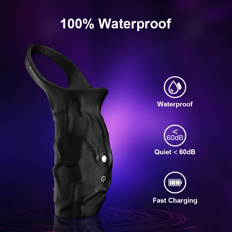 Cock Ring Velvet Touch Silicone Tight Fit Gentle Grip Vibrating Waterproof Intense Stimulation MT-PR11