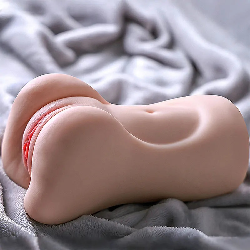 Compact 2.2LB TPE Pocket Pussy Toy for Men with Realistic Dual Channel Design and Soft Skinlike Texture