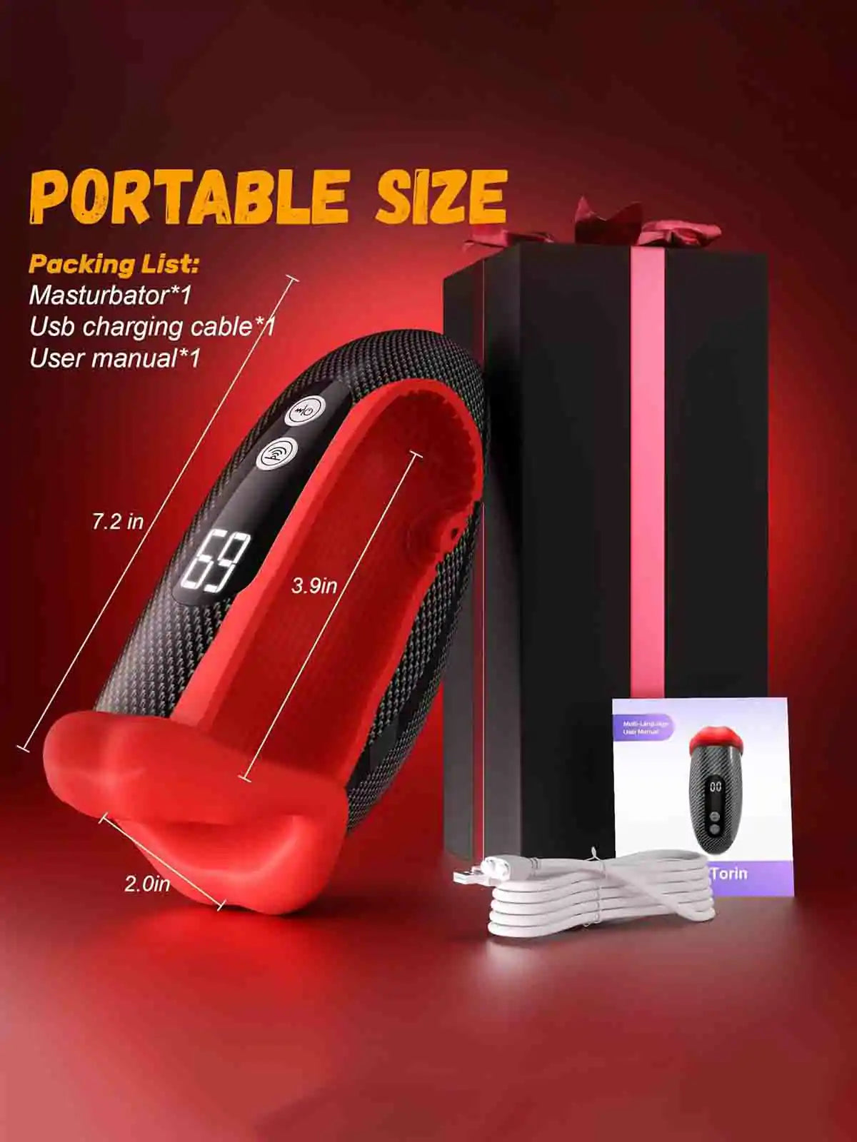 Deep Throat Male Masturbator with 360° Wrap Tapping Vibration and LCD APP Control MT-XV5