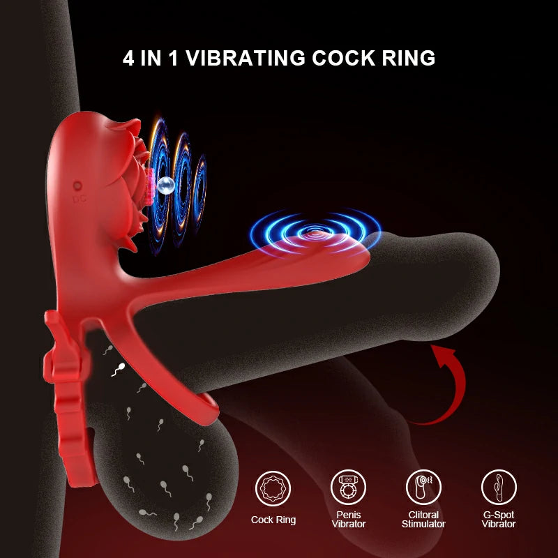 Dual Motor Dick Ring Slim Fit Gentle Clitoral Contact Adjustable Waterproof App Controlled MT-PR8