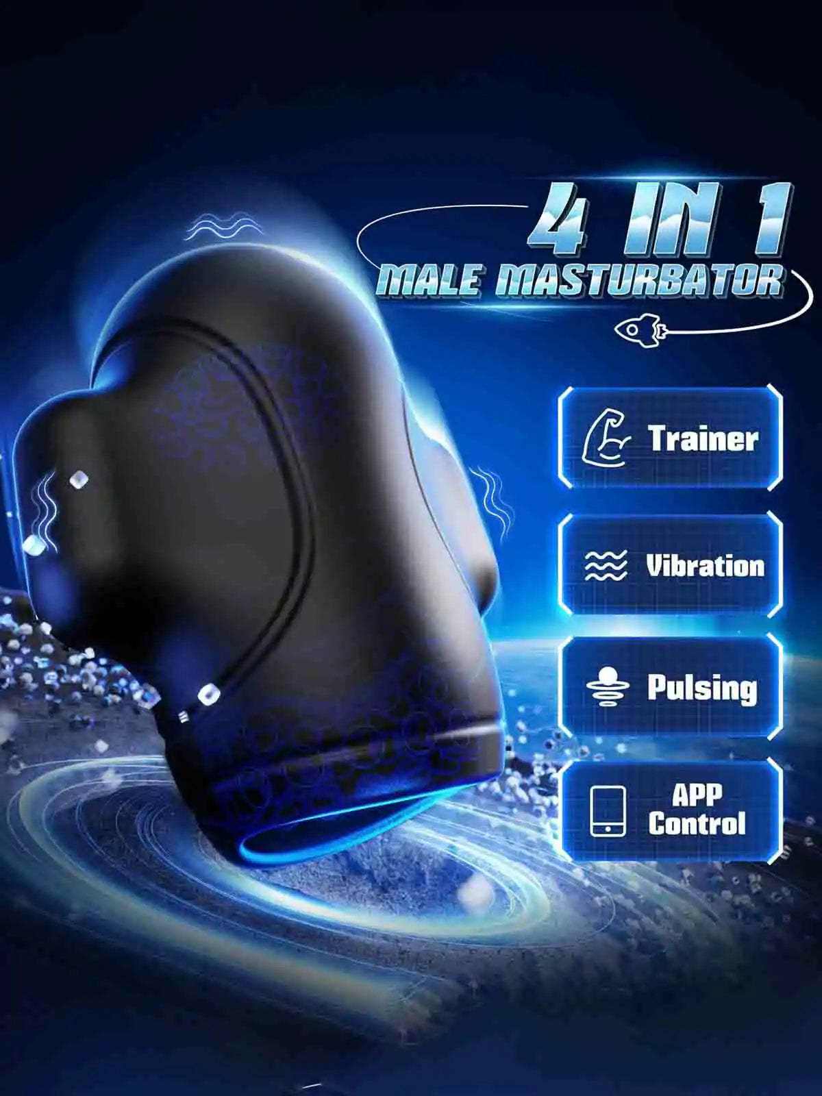 Upgraded App Control 4 in 1 Dick Trainer Vibrating Masturbation Cup