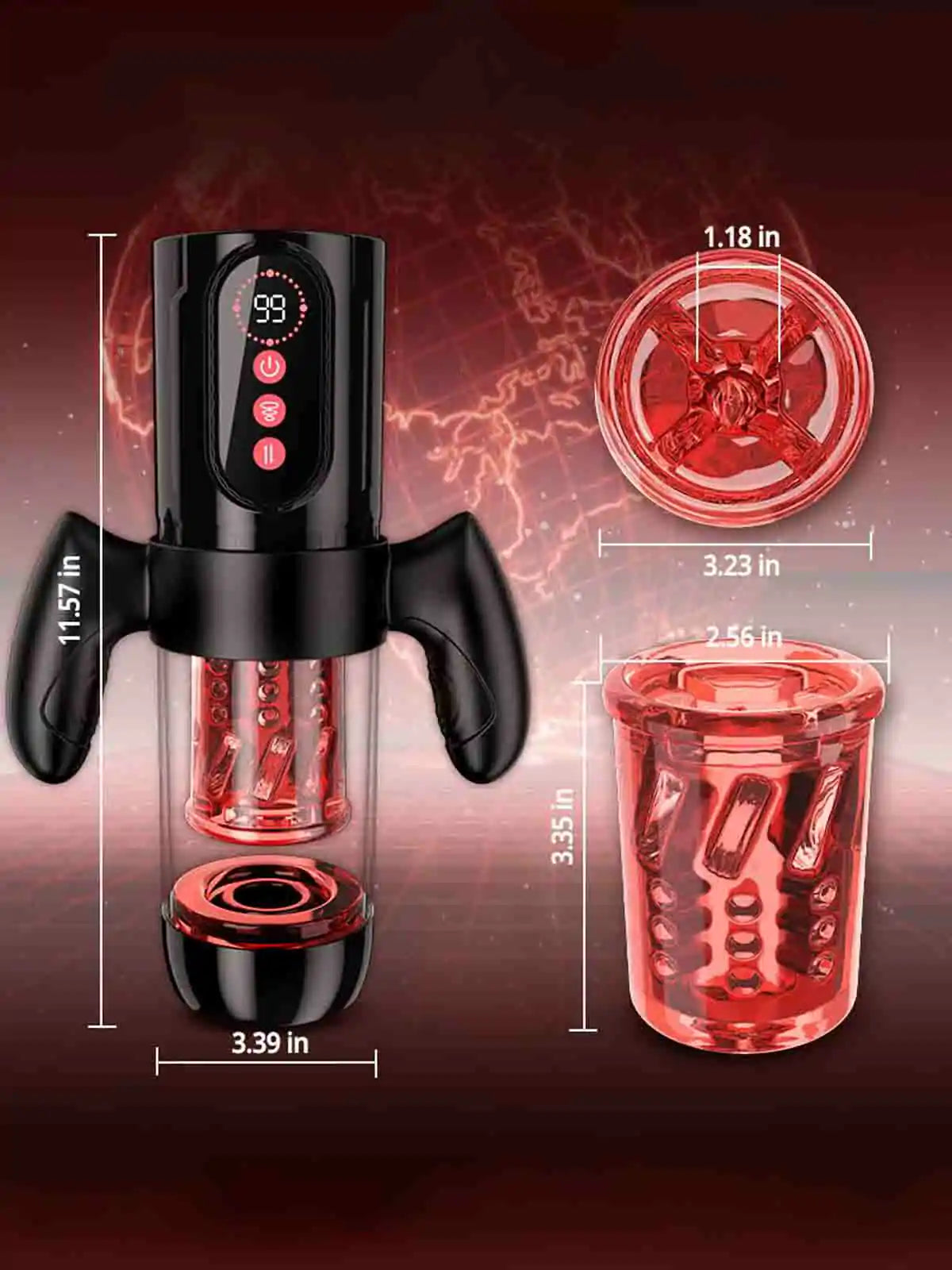 Handle Design 9 Thrusting & Rotating 9 Suction Adult Toys Mens Masturbator