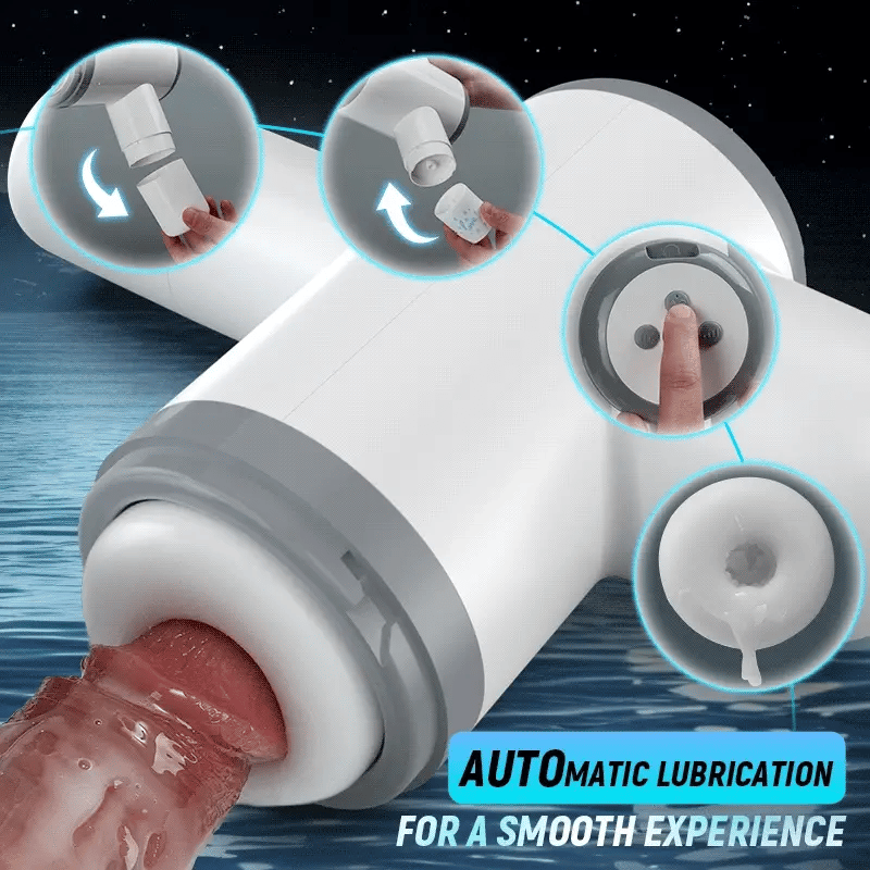 Auto lubrication thrusting Male Masturbator with Remote Control, Hands-Free Wearable, Silent 100% MT32