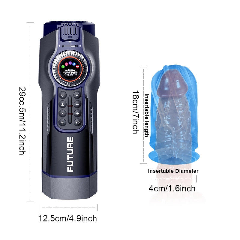 High Speed Automatic Telescoping Luxury Male Stroker With Bluetooth Heating Moaning Function