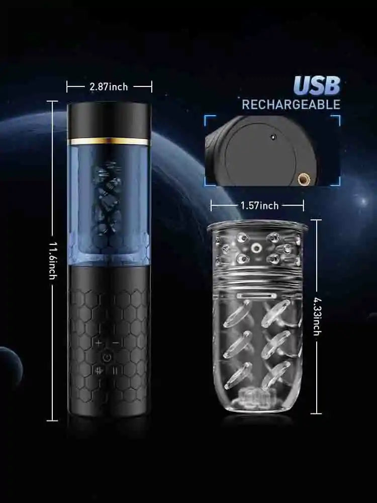 Hands Free Automatic Male Masturbator with 10 Thrusting Rotating Modes and Suction Cup