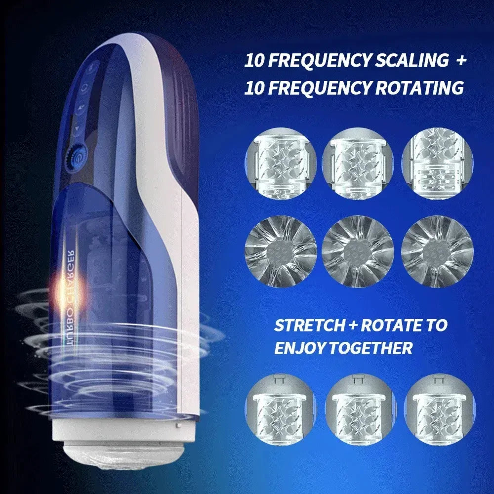 Leten Turbo Charger: 460 Strokes/Min Thrusting & Rotating Stroker with Moaning